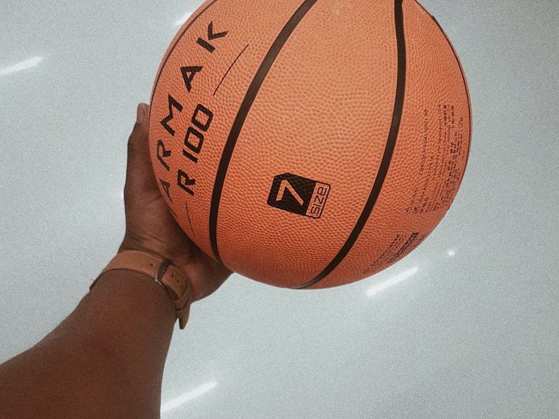 Close up of sports equipment and athlete's hands